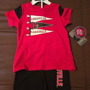 NEW NWT UL Louisville Cardinals Infant Short Sleeved Shirt Short Set 12 18 Month
